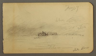 Tekening, Bosrand in mist, mogelijk 1878 door Frederic Edwin Church