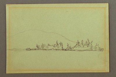Tekening, Boskust, berg, mogelijk 1856 door Frederic Edwin Church