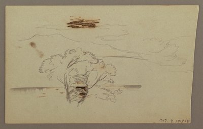 Tekening, Boshelling, Heuvelland, 1863 door Frederic Edwin Church