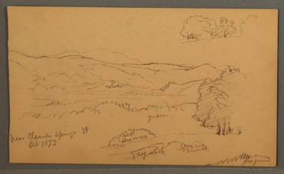 Tekening, Bosrijke vallei, oktober 1873 door Frederic Edwin Church