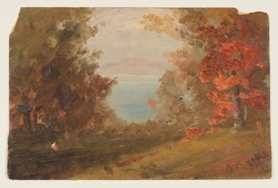 Tekening, Boslandschap in de Herfst (Hudson, New York of Maine), 1860-70 door Frederic Edwin Church
