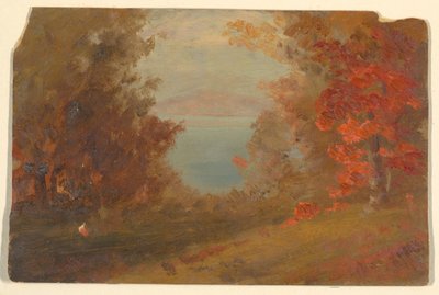 Tekening, Boslandschap in de Herfst (Hudson, New York of Maine), 1860-70 door Frederic Edwin Church