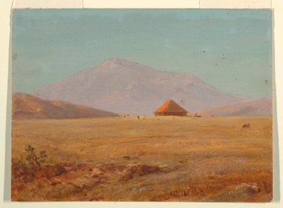 Ecuador?, bergplateau met hut door Frederic Edwin Church
