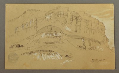 El Yemen-vallei, Arabië: rotswand door Frederic Edwin Church