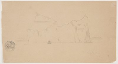Drijvende IJsberg met Zeilboot door Frederic Edwin Church