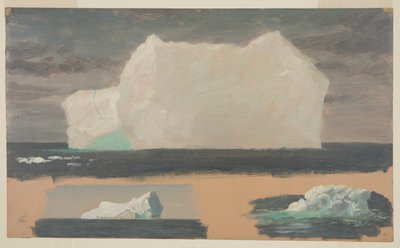Drijvende IJsbergen bij Twillingate, Newfoundland door Frederic Edwin Church