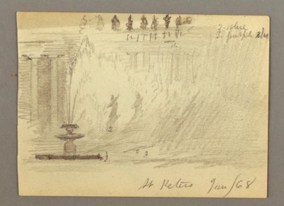 Fontein op het Plein van de Sint-Pietersbasiliek, Rome, Italië door Frederic Edwin Church