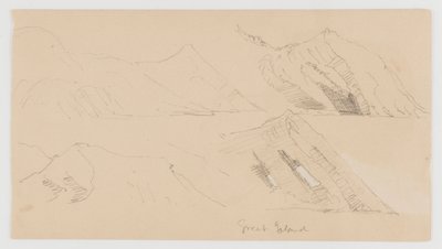 Great Island, studie van rotskliffen door Frederic Edwin Church
