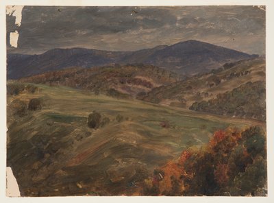 Heuvelachtig landschap, vroege herfst door Frederic Edwin Church