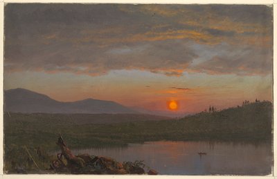 Hudson Valley, New York bij zonsondergang door Frederic Edwin Church