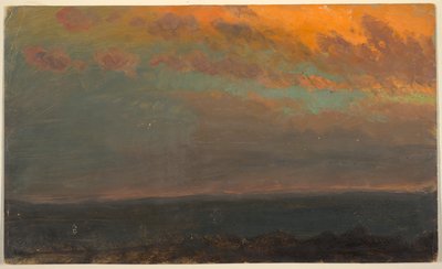 Hudson Valley bij Zonsondergang door Frederic Edwin Church