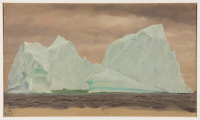 IJsbergen Onder Bewolkte Hemel door Frederic Edwin Church