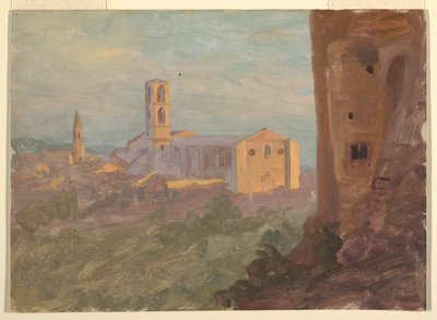 Italiaanse of Zwitserse stad door Frederic Edwin Church