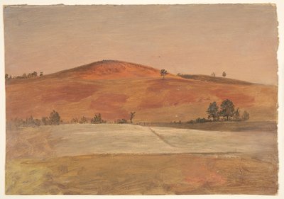 Landschap met Lage Heuvel en Velden door Frederic Edwin Church
