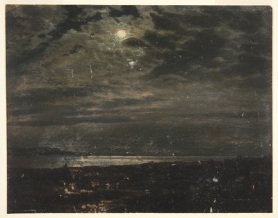 Kust bij maanlicht (mogelijk Maine) door Frederic Edwin Church