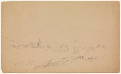 "Mount Katahdin vanuit het westen" [Kijkend in westelijke richting naar Mount Katahdin]. door Frederic Edwin Church