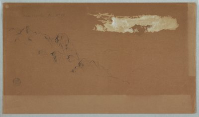 Bergen bij Mocho, Ecuador, Waarschijnlijk Mt. Chimoborazo omgeven door wolken door Frederic Edwin Church