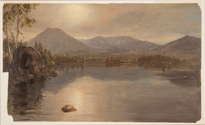 Bergen Katahdin en Turner vanaf Lake Katahdin, Maine door Frederic Edwin Church
