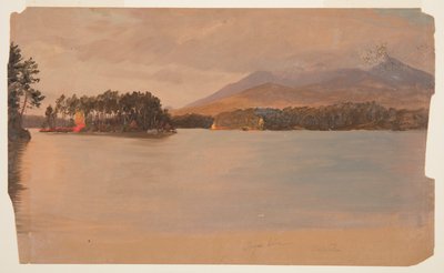Mt. Katahdin vanaf Togue Pond door Frederic Edwin Church