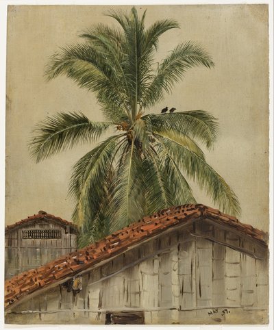 Palmbomen en boomtoppen, Ecuador door Frederic Edwin Church
