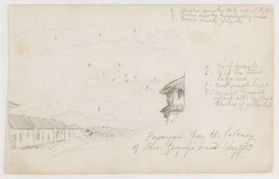 Popayan, Colombia; Verso: Berglandschap, Colombia door Frederic Edwin Church