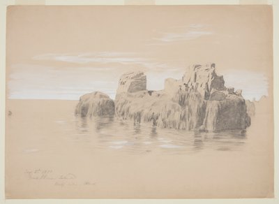 Rotsen aan de Kust, Grand Manan Eiland, Canada door Frederic Edwin Church