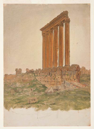 Ruïnes van de Tempel van Zeus, Baalbek door Frederic Edwin Church