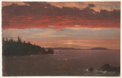 Schoodic Peninsula vanaf Mount Desert bij Zonsopgang door Frederic Edwin Church