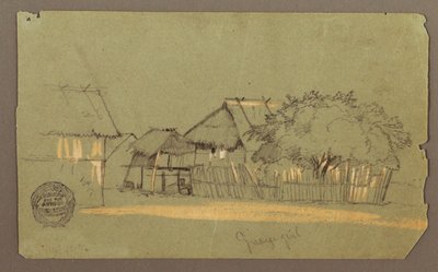 Straat met huizen, Guayaquil, Ecuador door Frederic Edwin Church