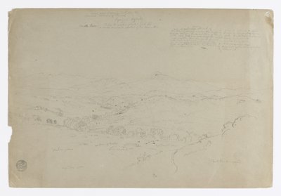 Studie. Landschap met Mount Puresé. Schets. Landschap door Frederic Edwin Church