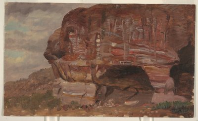 Studie van een zoomorfische rots, Petra door Frederic Edwin Church