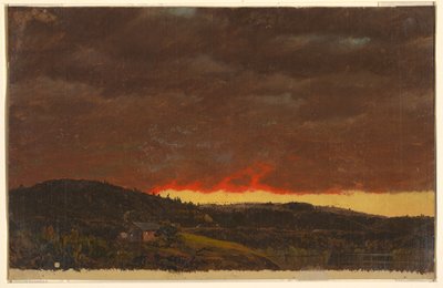 Zonsondergang, Hudson Valley door Frederic Edwin Church