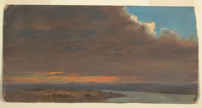 Zonsondergang, Hudson Valley, New York door Frederic Edwin Church