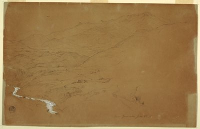 Vallei met een Stroom en Huizen, nabij Guaranda, Ecuador door Frederic Edwin Church