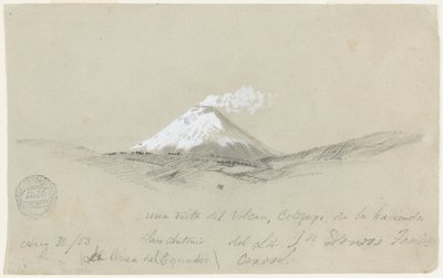 Uitzicht op Cotopaxi vanaf de Hacienda San Antonio, Ecuador door Frederic Edwin Church