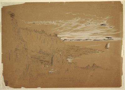 Uitzicht op South West Head, Grand Manan Island, Bay of Fundy, Canada door Frederic Edwin Church