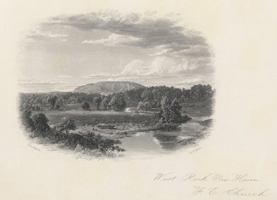 West Rock, New Haven door Frederic Edwin Church