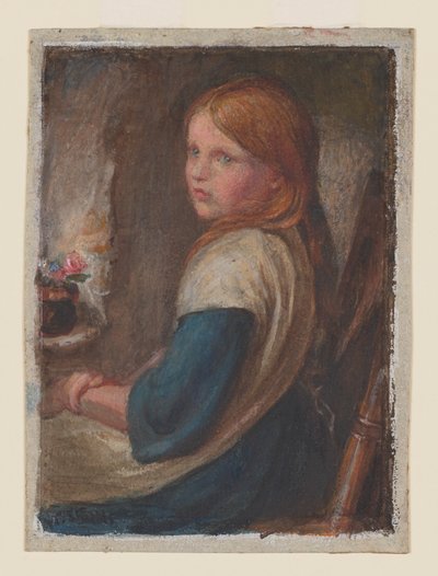 Studie van een Zittend Meisje, ca. 1870 door Frederic James Shields
