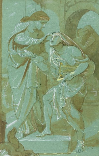 Studie voor De blinde man van Bethsaida op de noordmuur van de Kapel van de Hemelvaart, Londen door Frederic James Shields