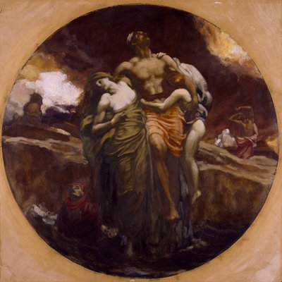 En de zee gaf de doden die erin waren door Frederic Leighton