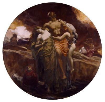 En de zee gaf de doden die erin waren door Frederic Leighton