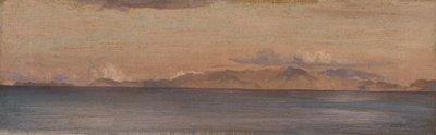Verre uitzicht op bergen in de Egeïsche Zee door Frederic Leighton