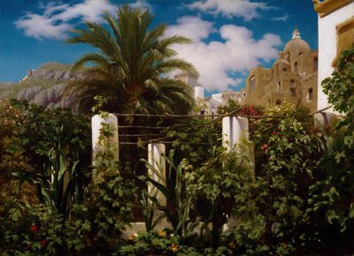 Tuin van een Herberg, Capri, 1859 door Frederic Leighton