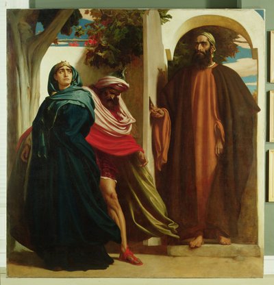 Izebel en Achab Ontmoet door Elia, c.1862-3 door Frederic Leighton