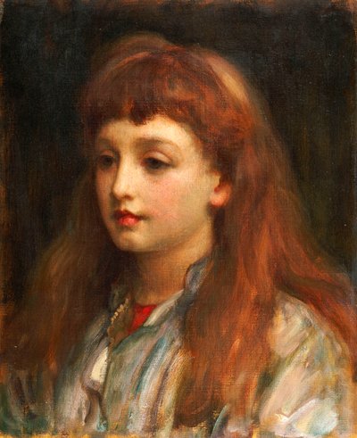 Portret van een Jong Meisje, Hoofd en Schouders door Frederic Leighton