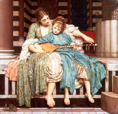 De muziekles door Frederic Leighton