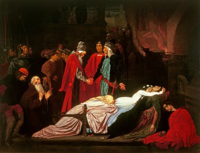 De Verzoening van de Montagues en de Capulets boven de Dode Lichamen van Romeo en Julia door Frederic Leighton