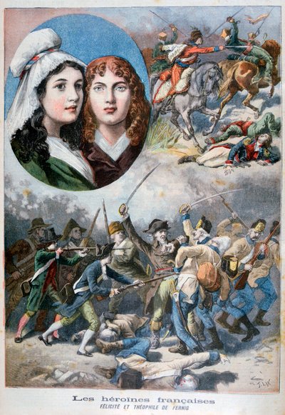 Felicite en Theophile de Fernig, Franse heldinnen, 1792 door Frederic Lix