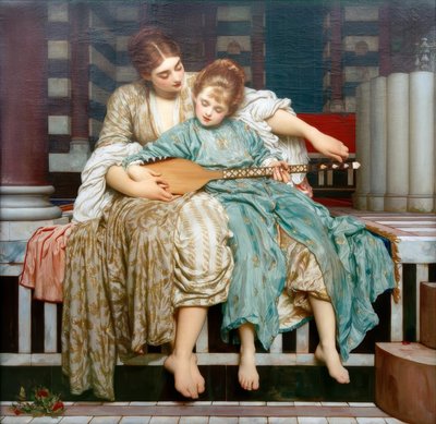 Muziekles door Frederic Lord Leighton