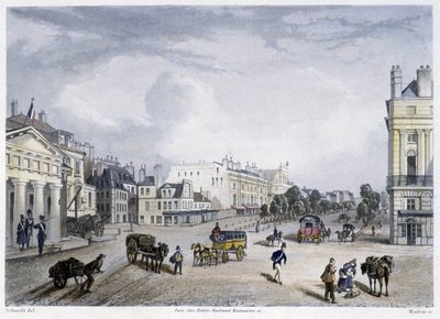 Le boulevard du Temple - in "Paris en 1832" door Martens door Frederic Martens